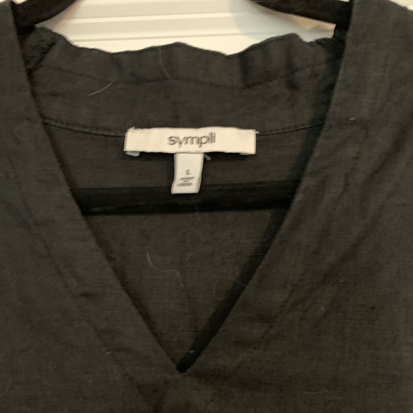 Sympli size L black linen top - Picture 2 of 8